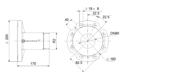 GRUNDFOS Adapter R2 1/2 DN 80 PN16/40 EN 1.4308
