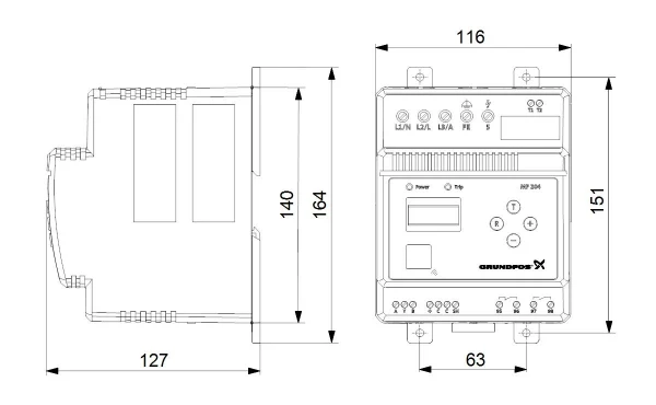 GRUNDFOS MP 204 motor protector