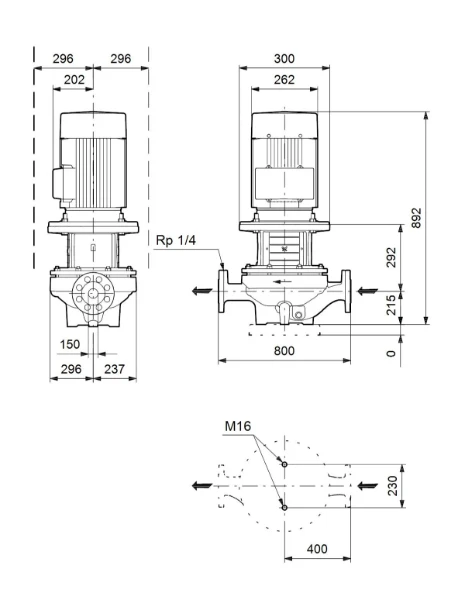 Grundfos In-line pompe TP 150-70/6 A-F-A-BQQE-JW5