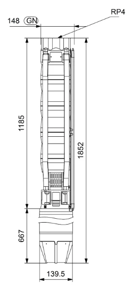 GRUNDFOS SP60- 8B Rp4 6"3X380-415/50 13kW
