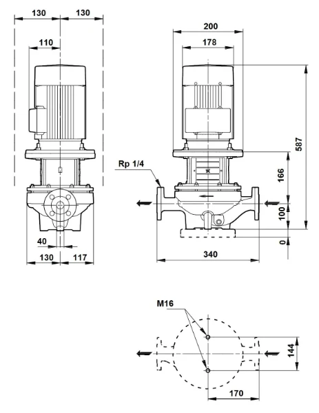 Grundfos In-line pompe TP 40-240/2 A-F-A-BQQE-IW1