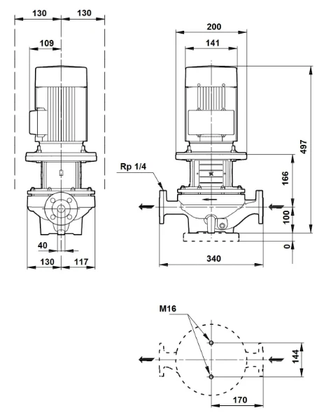 Grundfos In-line pompe TP 40-100/4 A-F-A-BQQE-EW3