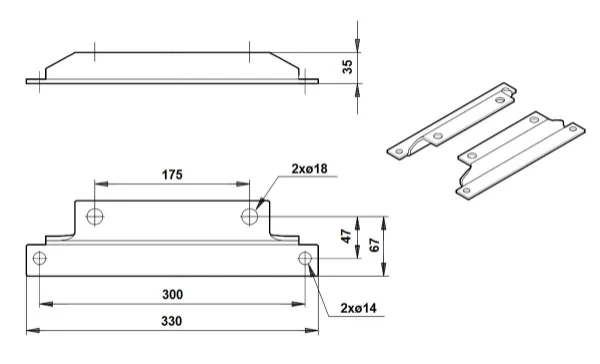 GRUNDFOS KIT, Base plate TPD/TPED large