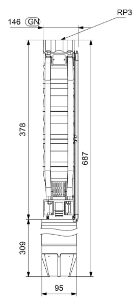 GRUNDFOS SP46- 1B Rp3 4"3X380-415/50 1.10kW