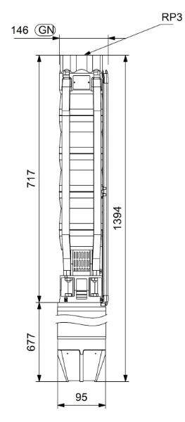 GRUNDFOS SP46- 4C Rp3 4"3X380-415/50 5.5kW