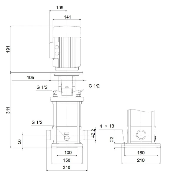 GRUNDFOS CRI1-6 A-P-A-E-HQQE 3x230/400 50HZ