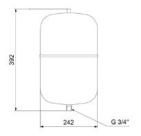 Grundfos GT vase à membrane acier GT-H-12 PN10 G3/4 - vertical