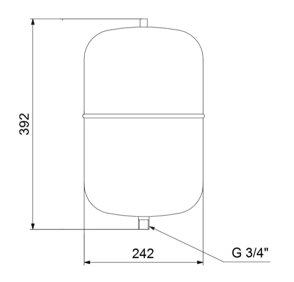 Grundfos GT vase à membrane acier GT-H-12 PN10 G3/4 - vertical