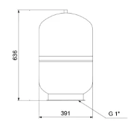 Grundfos GT vase à membrane acier GT-H-60 PN10 G1 - vertical