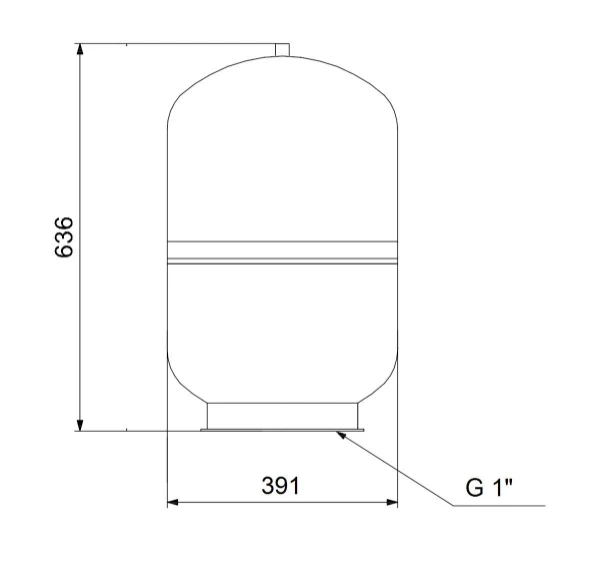 Grundfos GT vase à membrane acier GT-H-60 PN10 G1 - vertical
