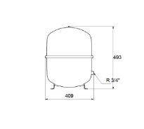 Grundfos GT vase à membrane acier GT-HR-50 PN6 R3/4 - vertical