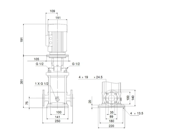 GRUNDFOS CR1-7 A-FGJ-A-E-HQQE 3x230/400 50HZ