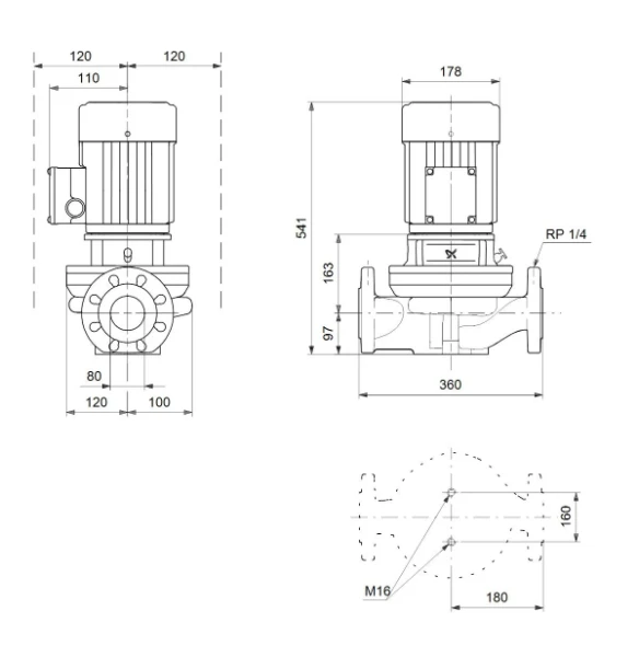 Grundfos In-line pompe TP 80-120/2 A-F-A-BQQE-HW1