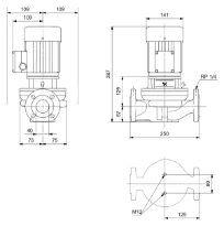 Grundfos In-line pompe TP 40-120/2 A-F-A-BQQE-DW1