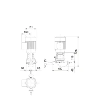 Grundfos In-line pompe TP 25-90/2 A-O-A-BQQE-DW1
