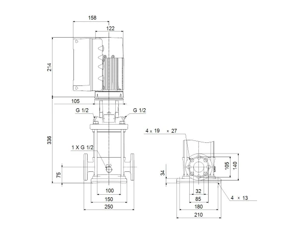 GRUNDFOS CRNE1-6 N-FGJ-A-E-HQQE 1x200-240 60HZ