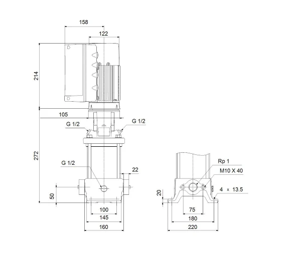 GRUNDFOS CRE3-4 A-A-A-E-HQQE 1x200-240 60HZ