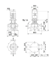 Grundfos In-line pompe TP 200-90/4 A-F-A-BQQE-MW3