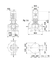 Grundfos In-line pompe TP 200-70/4 A-F-A-BQQE-LW3