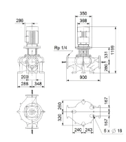 Grundfos In-line pompe TP 200-200/4 A-F-A-BQQE-QW3
