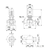 Grundfos In-line pompe TP 200-190/4 A-F-A-BQQE-PW3