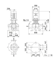 Grundfos In-line pompe TP 200-160/4 A-F-A-BQQE-OW3