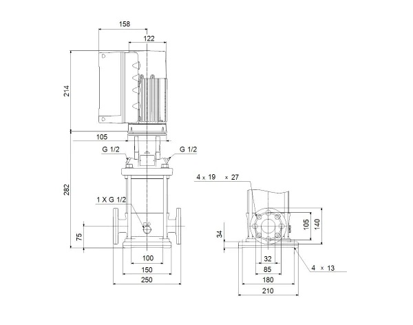 GRUNDFOS CRNE3-2 A-FGJ-A-E-HQQE 1x200-240 60HZ