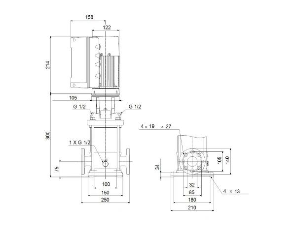 GRUNDFOS CRNE3-4 N-FGJ-A-E-HQQE 1x200-240 60HZ