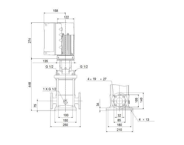 GRUNDFOS CRNE3-11 N-FGJ-A-E-HQQE 3x380-500 60HZ