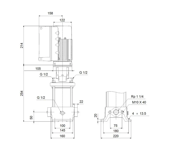 GRUNDFOS CRE5-2 A-A-A-E-HQQE 1x200-240 60HZ