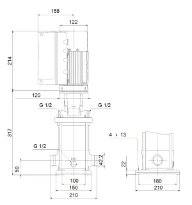 GRUNDFOS CRNE5-4 A-P-A-E-HQQE 1x200-240 60HZ