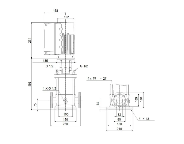 GRUNDFOS CRNE5-9 A-FGJ-A-E-HQQE 3x380-500 60HZ