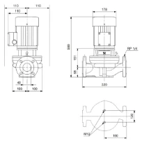 Grundfos In-line pompe TP 40-270/2 A-F-A-BQQE-HW1