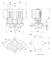 Grundfos In-line pompe TPED 32-200/2 A-F-A-BQQE-GWB