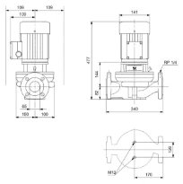 Grundfos In-line pompe TP 65-120/2 A-F-A-BQQE-GX1