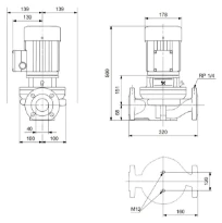 Grundfos In-line pompe TP 40-230/2 A-F-A-BQQE-GW1