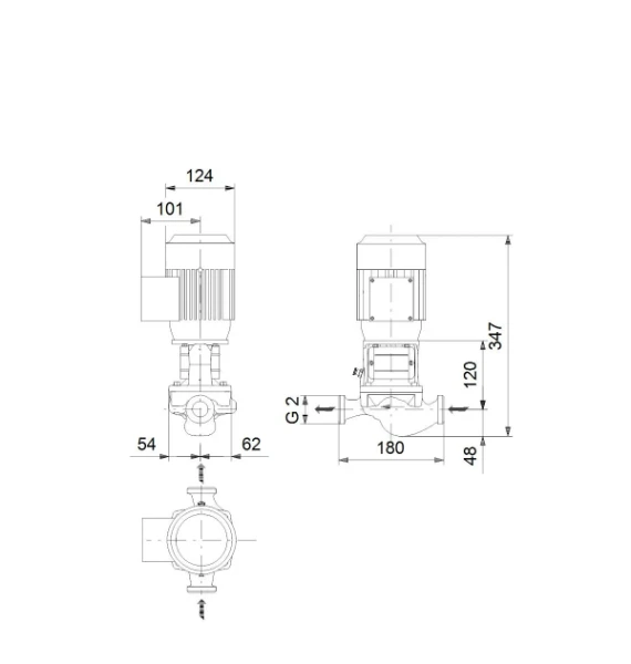 Grundfos In-line pompe TP 32-50/2 A-O-A-BQQE-AW1