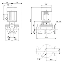 Grundfos In-line pompe TP 40-190/2 A-F-A-BQQE-FW1
