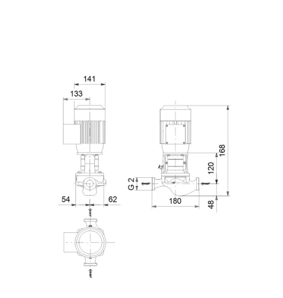 Grundfos In-line pompe TP 32-50/2 A-O-A-BQQE-AX1