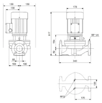 Grundfos In-line pompe TP 65-120/2 A-F-A-BQQE-GW1
