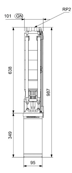 GRUNDFOS SP9- 8 Rp2 4"1X230/50 1.5kW