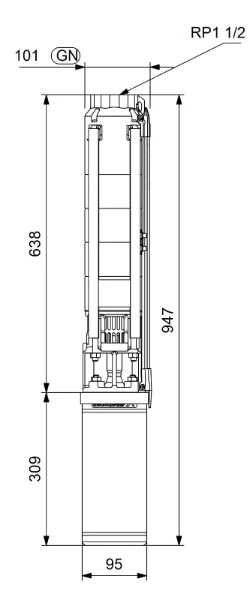 GRUNDFOS SP7- 8 Rp1½ 4"3X380-415/50 1.1kW