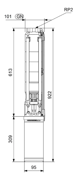 GRUNDFOS SP11- 5 Rp2 4"3X380-415/50 1.10kW