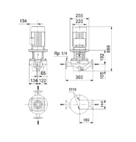 Grundfos In-line pompe TP 65-250/2 A-F-A-BQQE-KW1