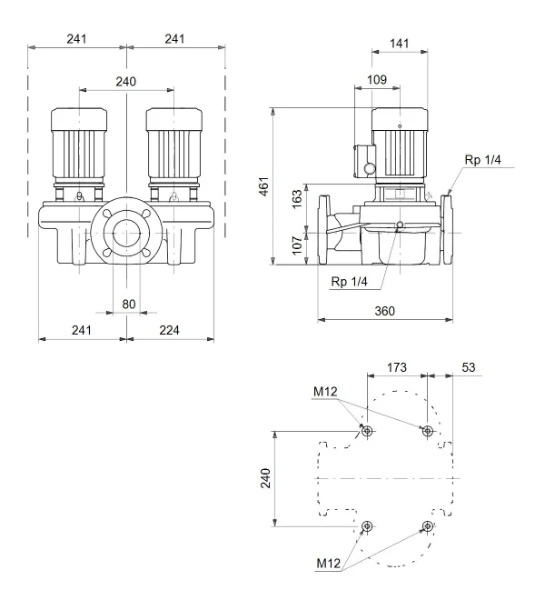 Grundfos In-line pompe TPD 80-30/4 AI-F-A-BQQE-DW3