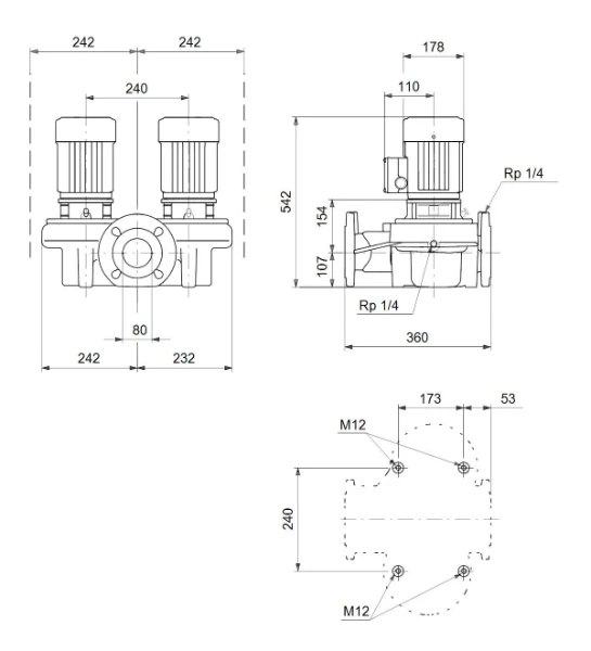 Grundfos In-line pompe TPD 80-60/4 AI-F-A-BQQE-FW3