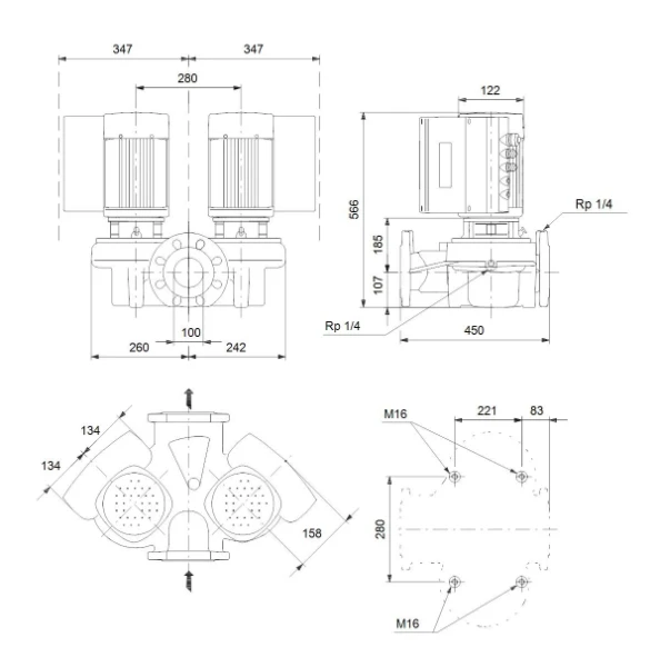 Grundfos In-line pompe TPED 100-120/2 AI-F-A-BQQE-IWB