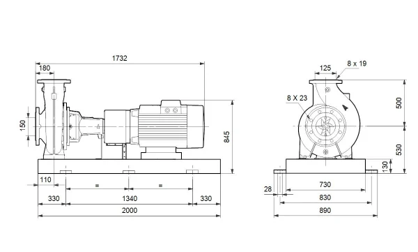 Grundfos NK 125-500/421AA2F2AESBQQEPW5