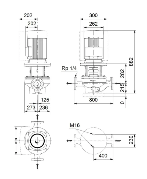Grundfos In-line pompe TP 125-80/6 A-F-A-BQQE-JW5