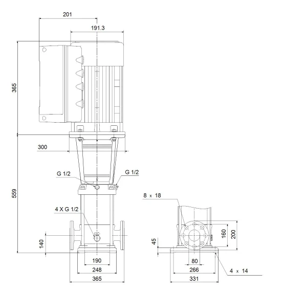 GRUNDFOS CRE45-1-1 A-F-A-E-HQQE 3x380-500 60 HZ